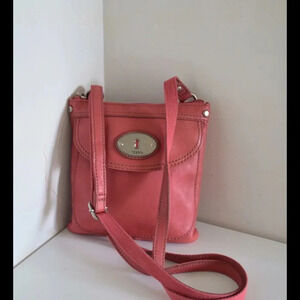 Fossil leather cross body bag